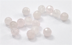 4 mm rosakvarts perler med facet 400-492